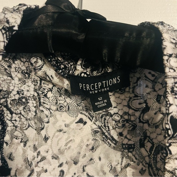 Perceptions New York Womens Lace Open Front Floral Cardigan size 12 - Picture 2 of 7